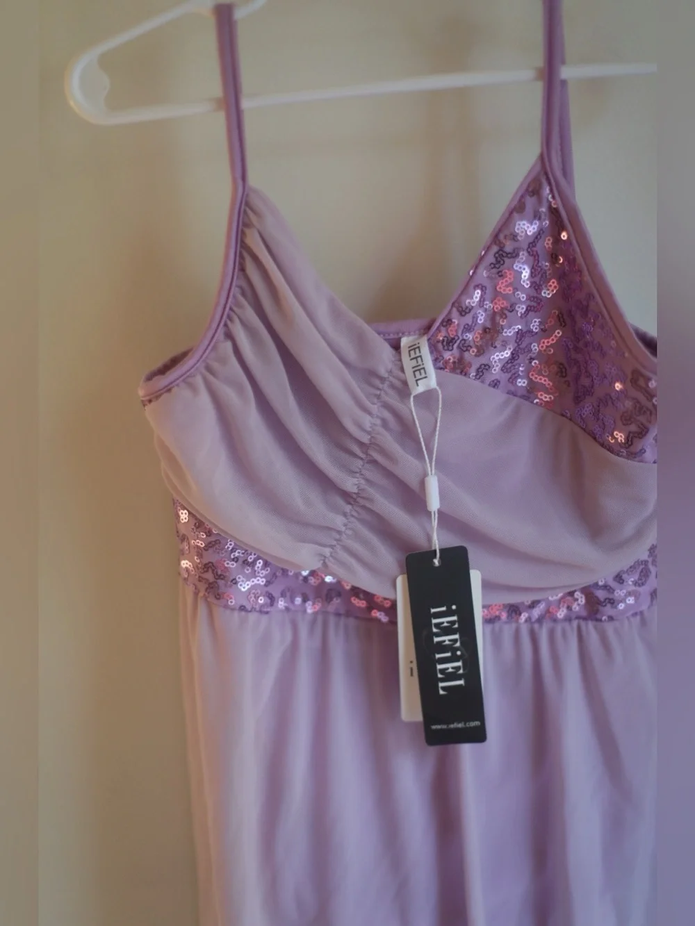 NWT Girls Lavendar Sequin Dress XL Dance Ballet